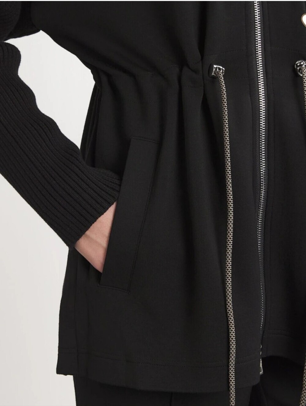 Varley Black Zip-Up Drawstring Utility Jacket - Picture 3 of 16